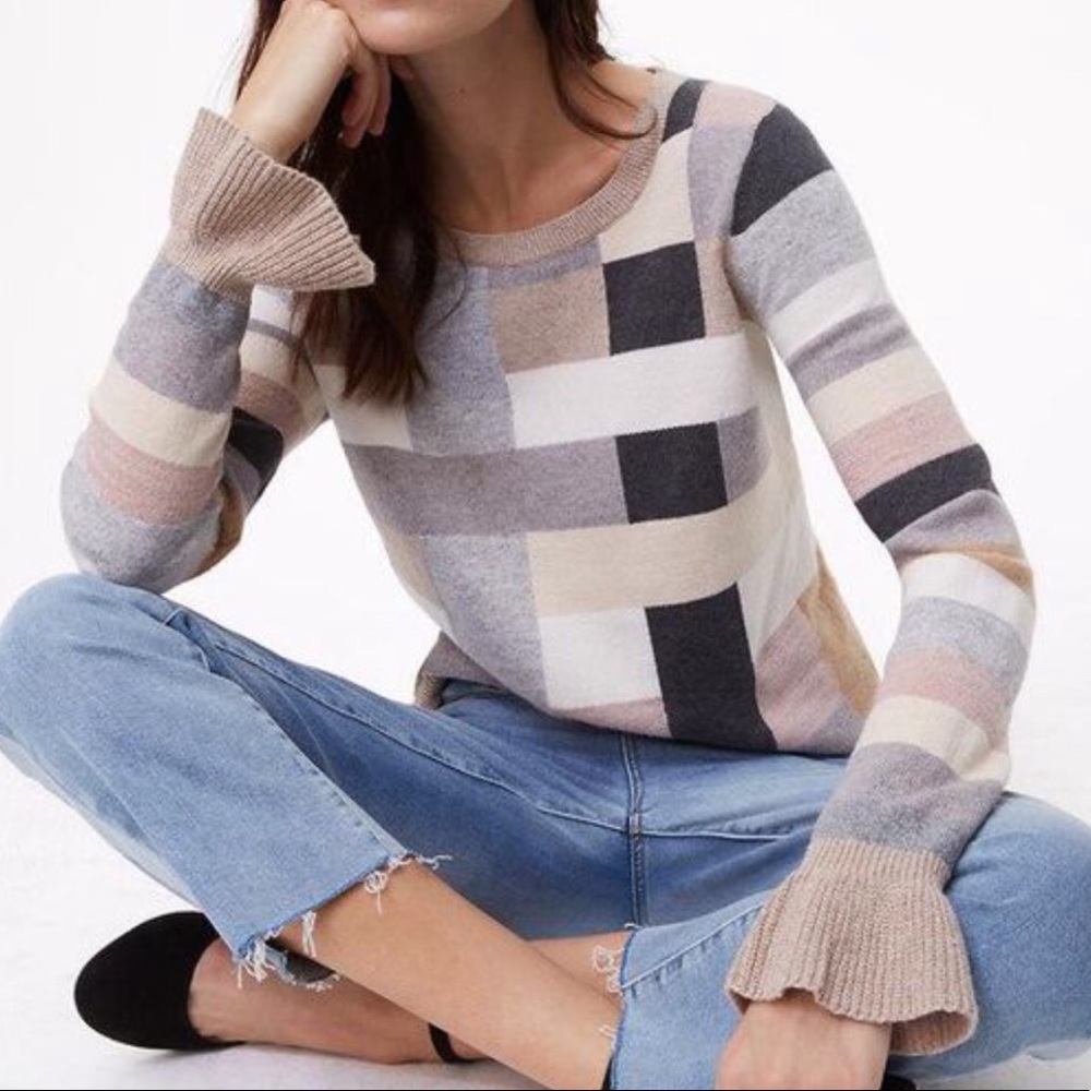 LOFT ruffle sleeve sweater